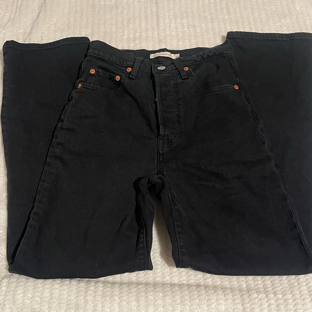 Levi's Black Ribcage Ankle Jeans W24 L27 - Picture 7 of 7